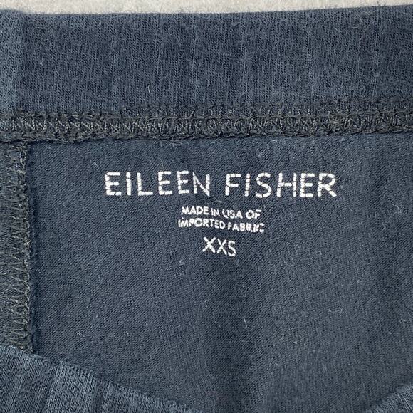 EILEEN FISHER Leggings 2XS Stretch Organic Cotton Jersey Cropped Black USA - Picture 5 of 13
